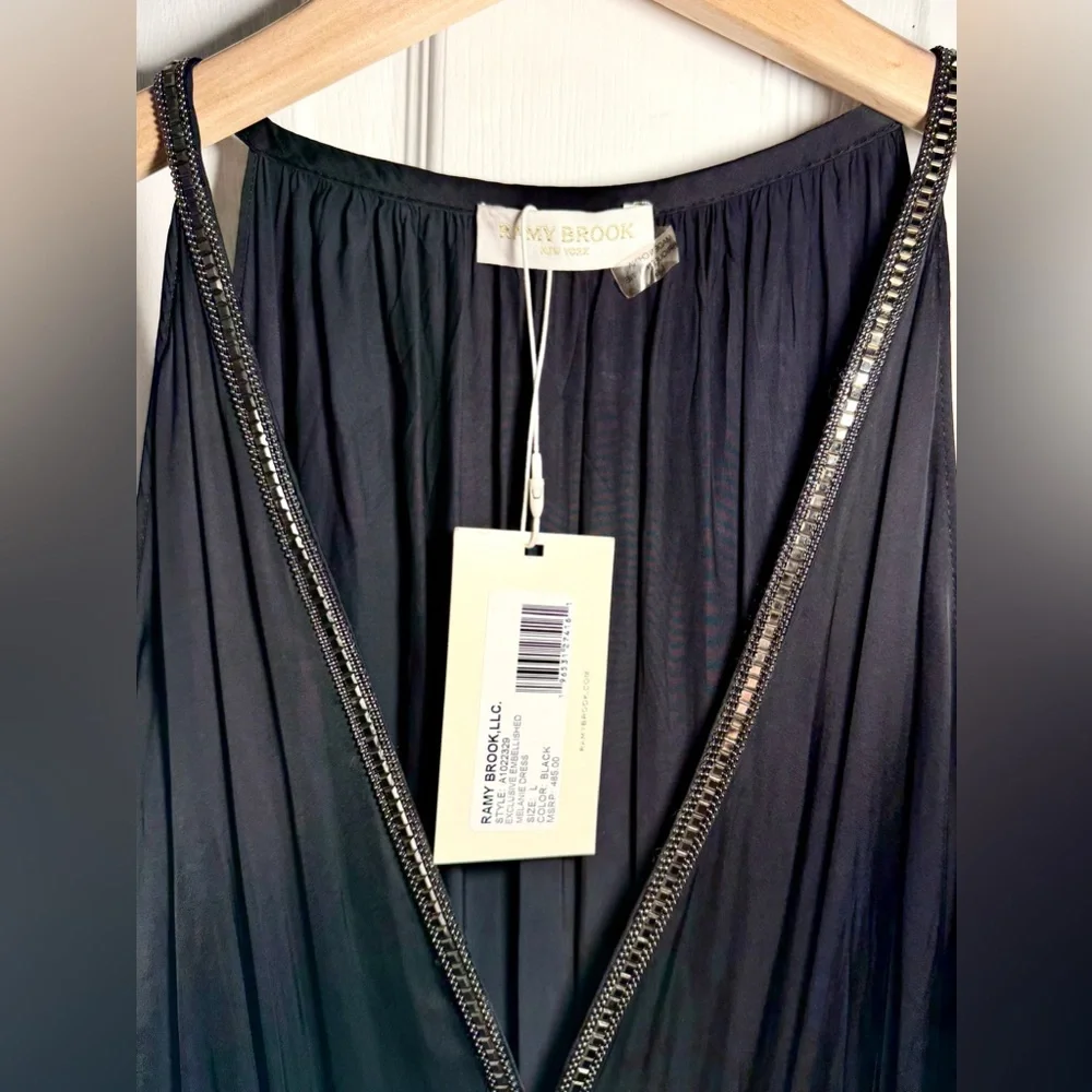 Ramy Brook ⭐️NEW⭐️ Melanie Embellished Midi Dress - Size Large - Picture 5 of 6